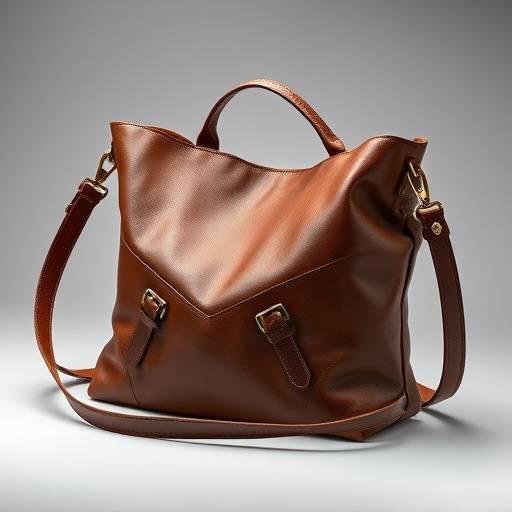 A detailed product shot of a handcrafted leather bag.