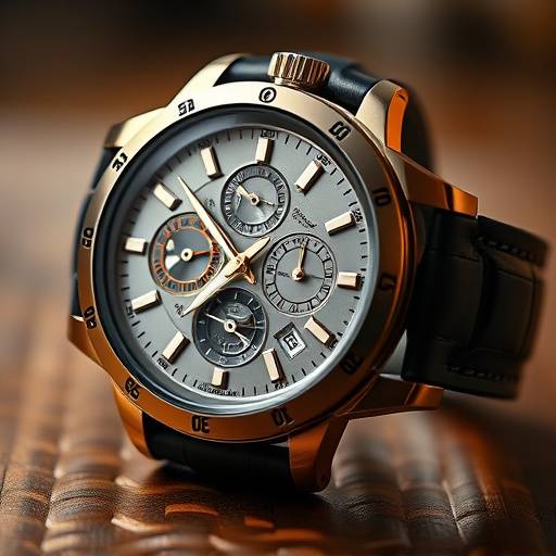 A high-quality product shot of a luxury watch with intricate details and elegant lighting.