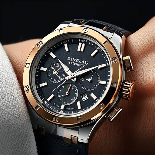 A high-resolution image of a luxury wristwatch, highlighting its intricate details and craftsmanship, perfect for showcasing its quality and design.