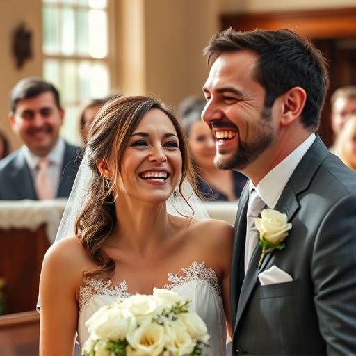 Candid wedding photography capturing genuine moments of laughter and celebration.